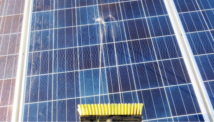 Cleaning the solar panel