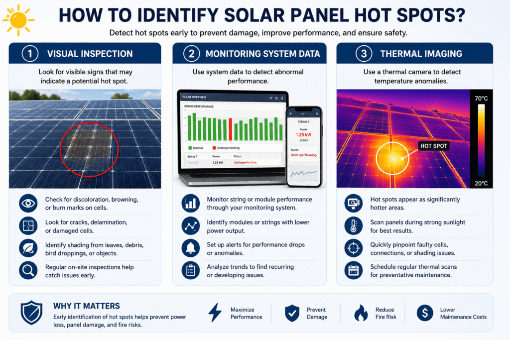 How to identify solar panel hot sports