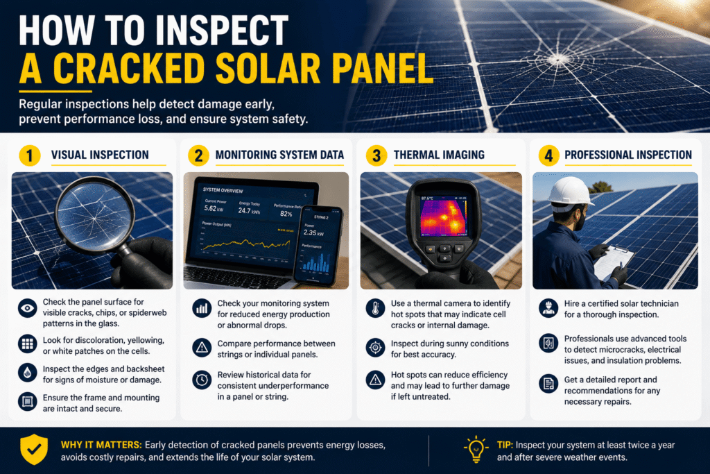 How to inspect a cracked solar panel