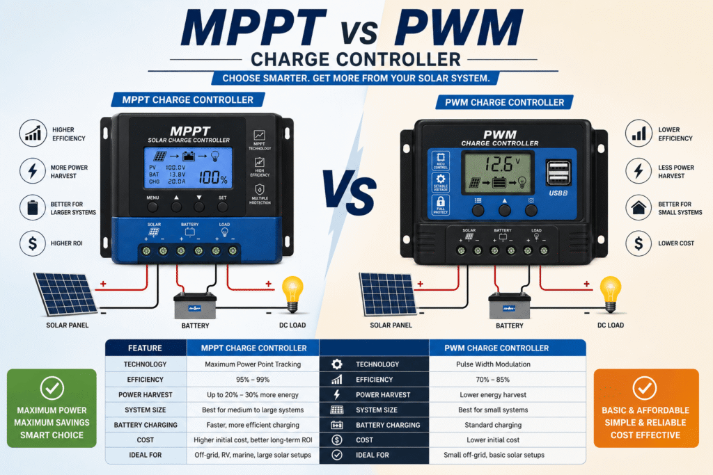 MPPT vs PWM Charge Controller