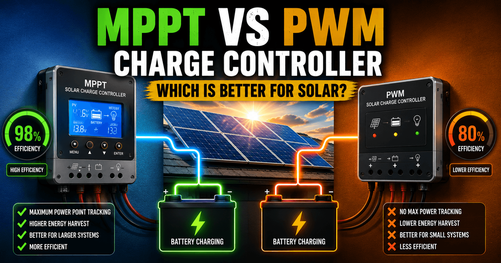 MPPT vs PWM charge controller