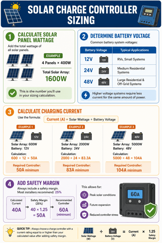 Solar Charge Controller Sizing Calculator